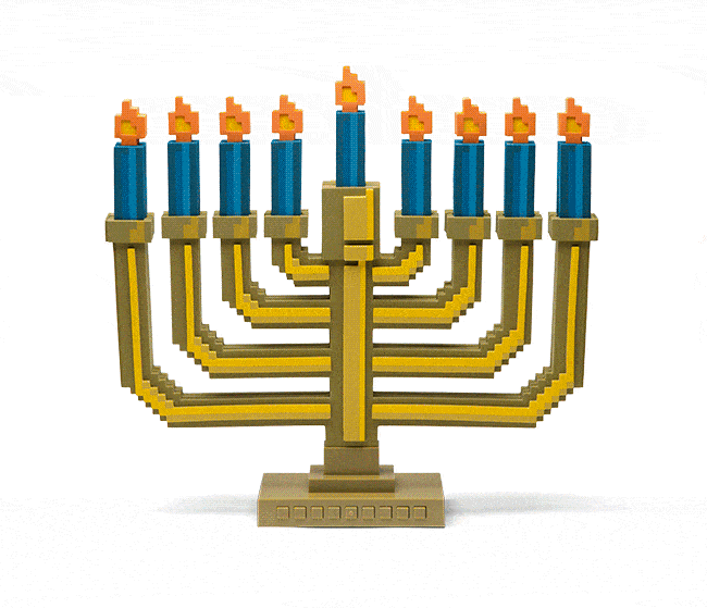 chandelier hanoukia 8-bit menorah geek zelda 9 branches