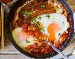 petit dej anglais dans une seule poêle