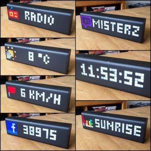 différents affichages de l'horloge LaMetric Time