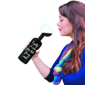 verre en forme de bouteille de vin big mouth