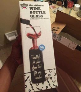 verre en forme de bouteille de vin big mouth