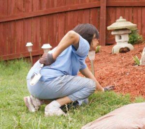 mal de dos durant jardinage