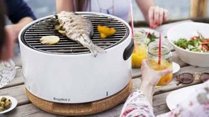 Le barbecue de table au charbon BergHOFF est design et nomade