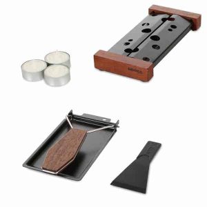 poêlon, bougies, spatule et base de la Partyclette de boska holland