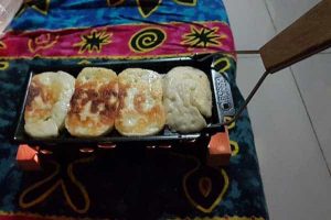 halloumi en train de cuire sur la Partyclette