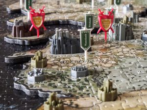 le détail des villes, des châteaux et des drapeaux de westeros