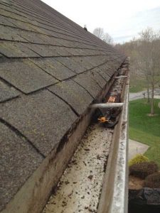 robot nettoyeur de gouttière looj 330 dans gouttière propre